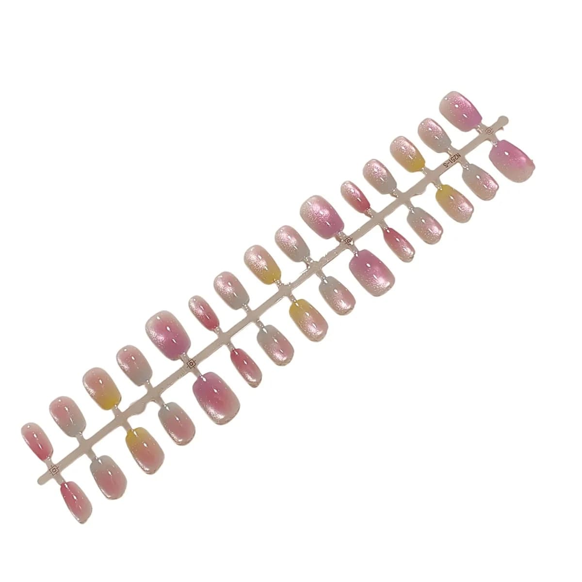 Hedelmägradientti kissan silmä -tekokynnet lasihelmikiillolla